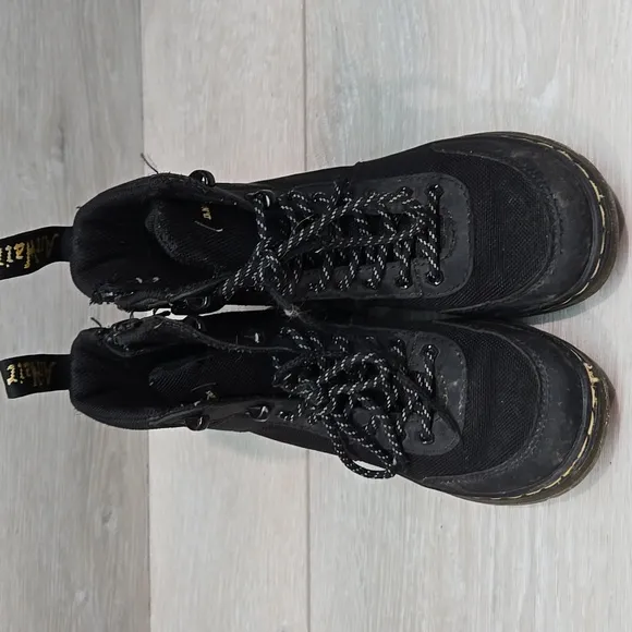 Dr.Martens Kids Combs Tech J  Black Combat Boots Shoes Sz 12