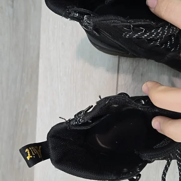 Dr.Martens Kids Combs Tech J  Black Combat Boots Shoes Sz 12
