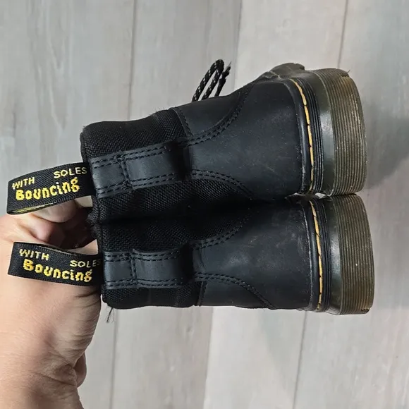 Dr.Martens Kids Combs Tech J  Black Combat Boots Shoes Sz 12