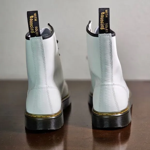 Dr. Martens Zavala Combat Boots White Brown Women's Size 6 Leather AW004 DMs New