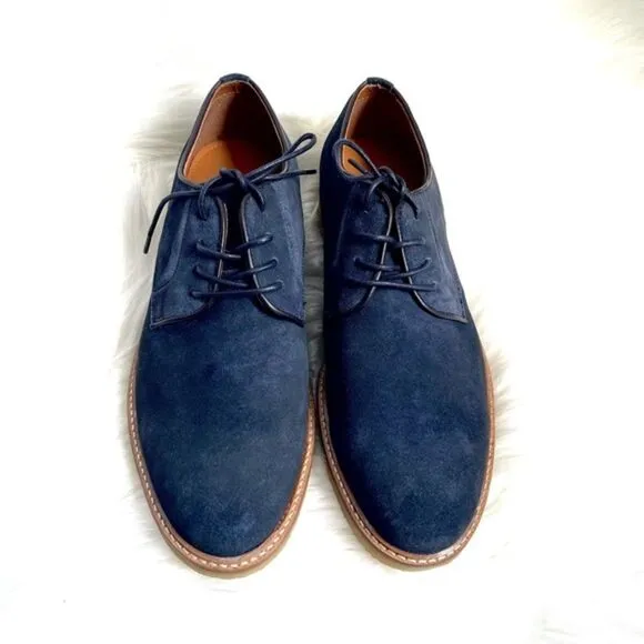 Dunross &amp; Sons Ellis Plain Toe Lace -Up Derby Navy