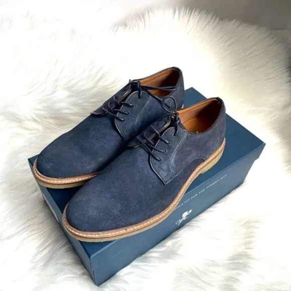 Dunross &amp; Sons Ellis Plain Toe Lace -Up Derby Navy