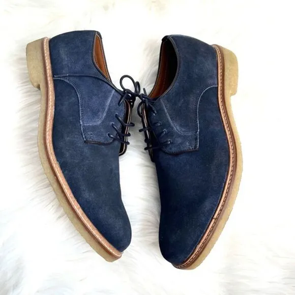 Dunross &amp; Sons Ellis Plain Toe Lace -Up Derby Navy