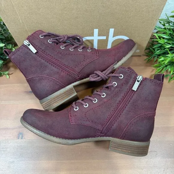 Earth Janel Leather Lace Up Ankle Boots Size 7.5