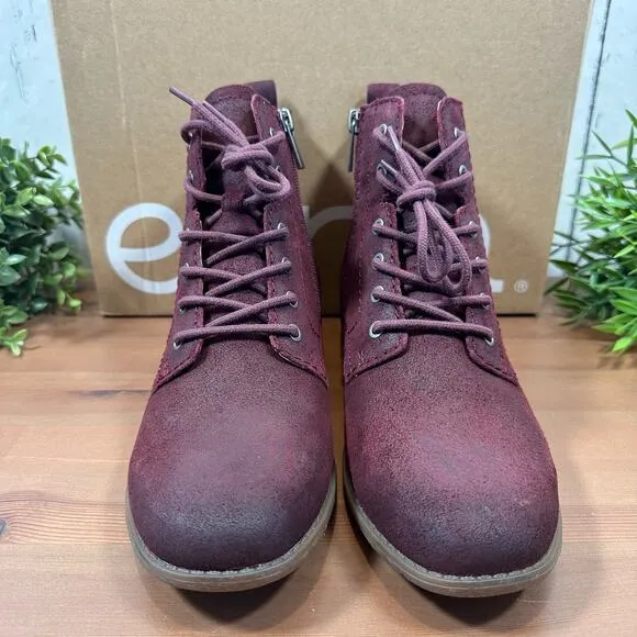 Earth Janel Leather Lace Up Ankle Boots Size 7.5