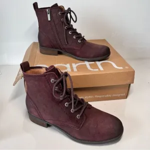 Earth Janel Leather Lace-Up Ankle Boots