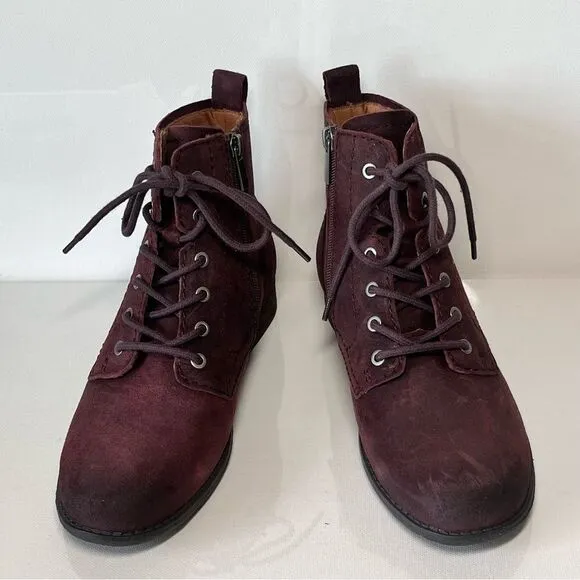Earth Janel Leather Lace-Up Ankle Boots