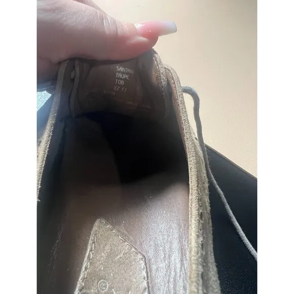 Earthies Santana Taupe  Oxford Shoes Womens US 10B Wingtip Lace Up Flats  Boho