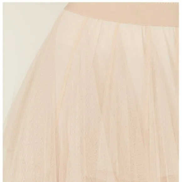 EASEL Fairy Tale Tiered Mesh Overlay Waterfall Lined Boho Maxi Ballerina Skirt