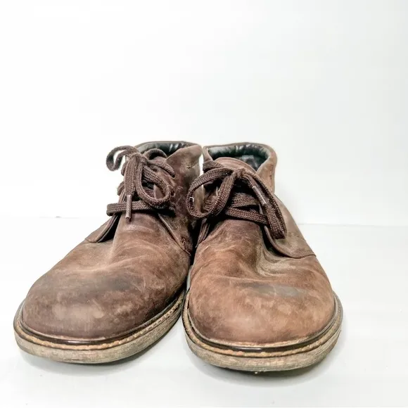 Ecco Brown Leather Lace Up Chukka Boots Men’s Size 44 10.5