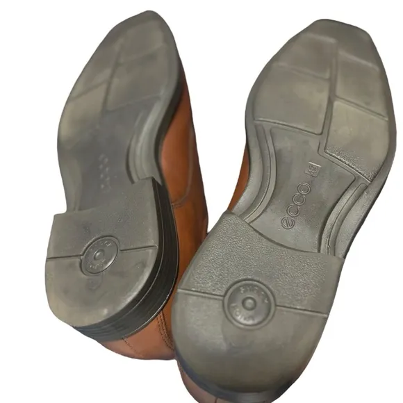 Ecco City tray Cognac Leather Sz 45 Derby Dress Shoe  Classic Comfort NEAR MINT