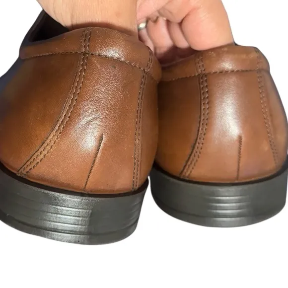 Ecco City tray Cognac Leather Sz 45 Derby Dress Shoe  Classic Comfort NEAR MINT