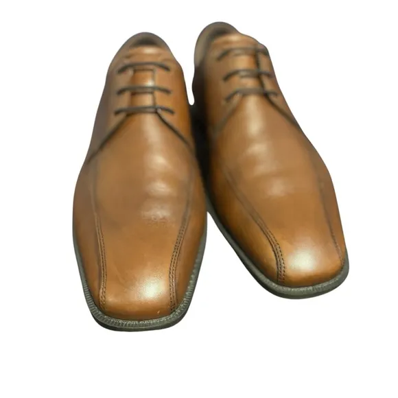 Ecco City tray Cognac Leather Sz 45 Derby Dress Shoe  Classic Comfort NEAR MINT