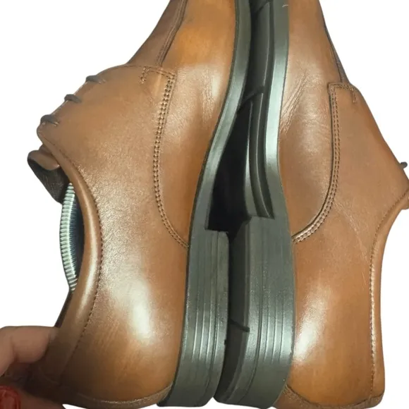 Ecco City tray Cognac Leather Sz 45 Derby Dress Shoe  Classic Comfort NEAR MINT