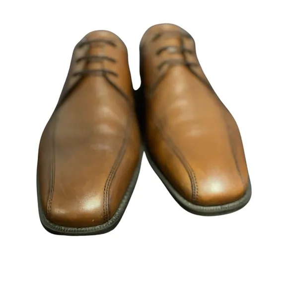 Ecco City tray Cognac Leather Sz 45 Derby Dress Shoe  Classic Comfort NEAR MINT