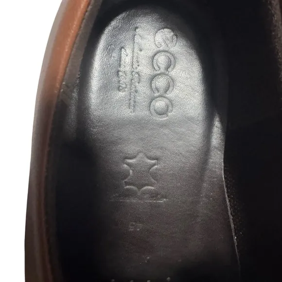 Ecco City tray Cognac Leather Sz 45 Derby Dress Shoe  Classic Comfort NEAR MINT