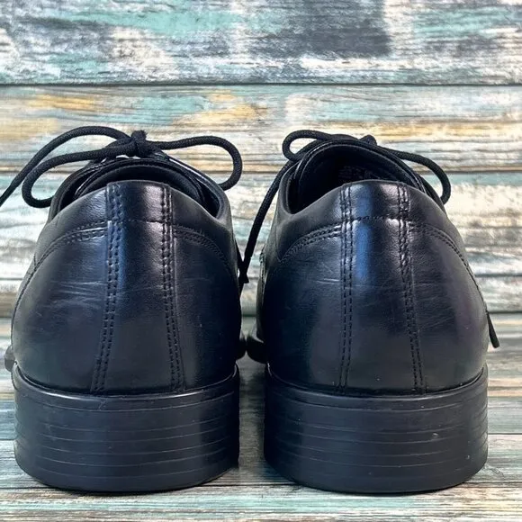 Ecco City Tray Oxford Dress Shoes Black Leather Lace Up Derby Formal Mens 9/9.5