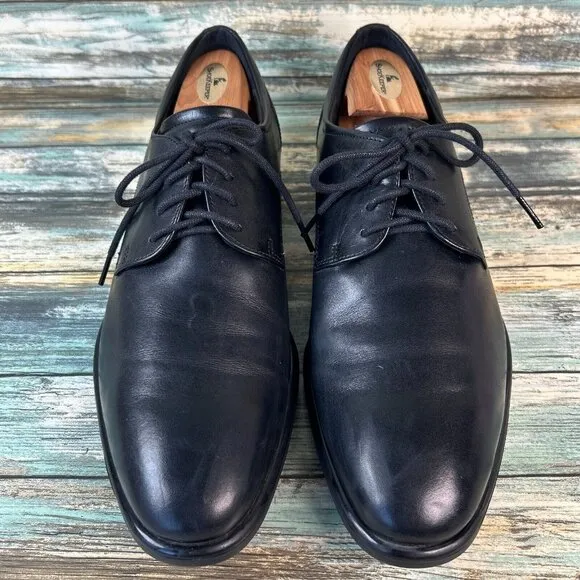 Ecco City Tray Oxford Dress Shoes Black Leather Lace Up Derby Formal Mens 9/9.5