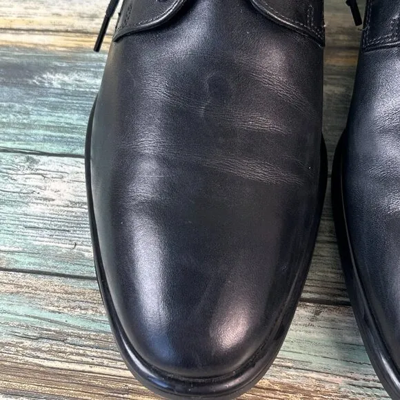 Ecco City Tray Oxford Dress Shoes Black Leather Lace Up Derby Formal Mens 9/9.5