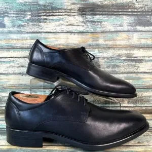 Ecco City Tray Oxford Dress Shoes Black Leather Lace Up Derby Formal Mens 9/9.5