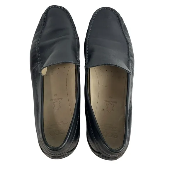 ECCO Classic MOC 2.0 Driving Style Loafer Black Leather Shoes Mens 48 EU 14 US