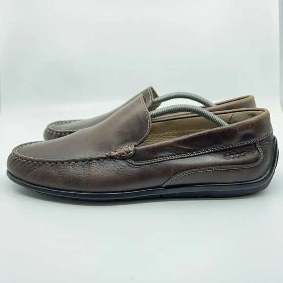 ECCO Classic Moc 2.0 Size EUR 46 US 12 Brown Leather Comfort Dress Shoes