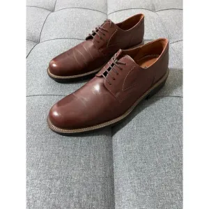 Ecco Dress Shoes Men EU 45 US 12 Brown Shock Point Classic