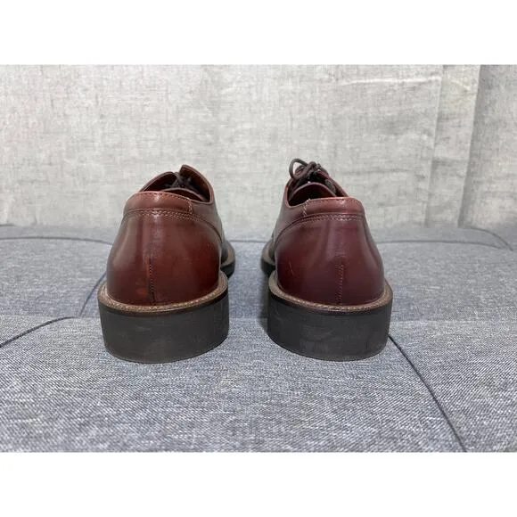 Ecco Dress Shoes Men EU 45 US 12 Brown Shock Point Classic