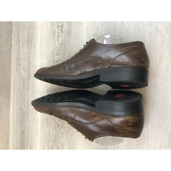 Ecco Harold Derby Tie 634584 Men's 45 Brown Leather Lace Up Oxford Dress Shoes