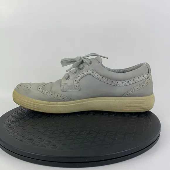 Ecco HydroMax Wingtip Oxford Gray Spikeless Golf Shoes EU 43 Men's Size 9