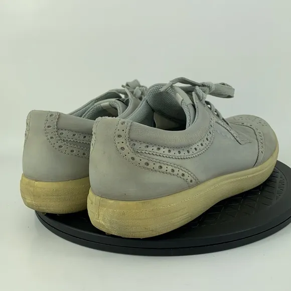 Ecco HydroMax Wingtip Oxford Gray Spikeless Golf Shoes EU 43 Men's Size 9