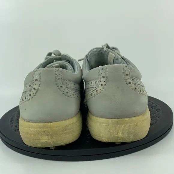 Ecco HydroMax Wingtip Oxford Gray Spikeless Golf Shoes EU 43 Men's Size 9