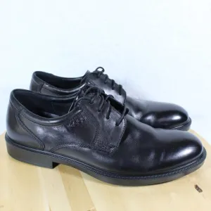 Ecco Leather Oxford Derby 44 Mens 10 Black Comfort Shoe Casual Office Lace Up