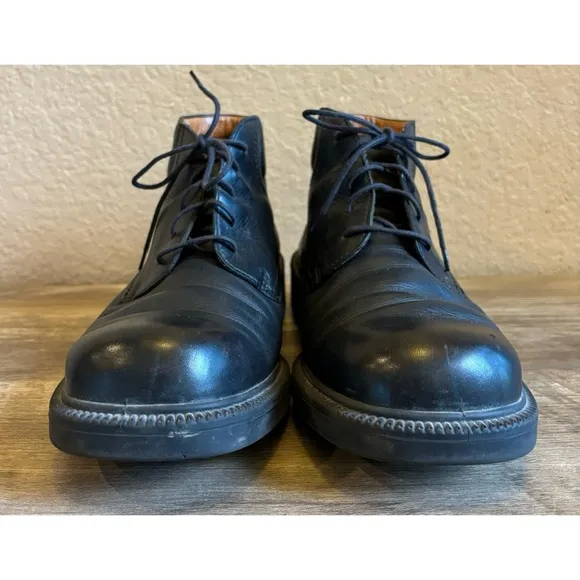 Ecco Men’s Ankle Leather Boots Lace Up Size 44