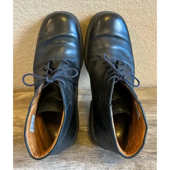 Ecco Men’s Ankle Leather Boots Lace Up Size 44