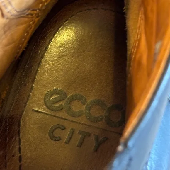Ecco Men’s Ankle Leather Boots Lace Up Size 44