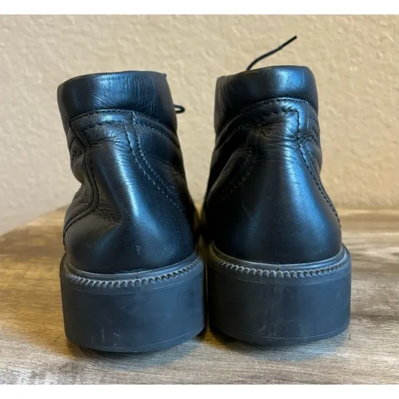 Ecco Men’s Ankle Leather Boots Lace Up Size 44