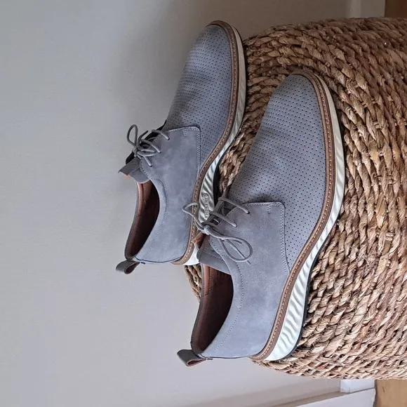 Ecco Mens Jeremy Perforated Derby/Oxford/Dress Shoes Dove Grey Suede  S(10-10.5)