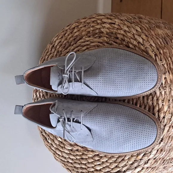 Ecco Mens Jeremy Perforated Derby/Oxford/Dress Shoes Dove Grey Suede  S(10-10.5)