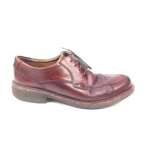 ECCO Mens Size 45 US 11 Seattle Brown Leather Square Toe Lace Up Oxford Shoes