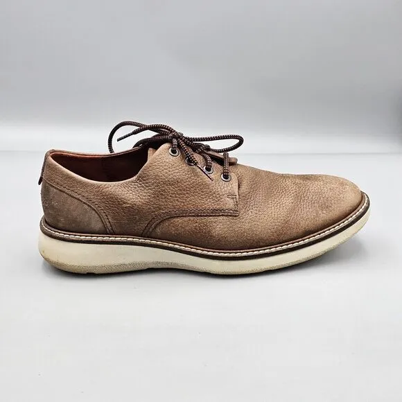 ECCO Men's Size 9 US Aurora Hybrid Tie Derby Oxfords Brown Leather Casual READ