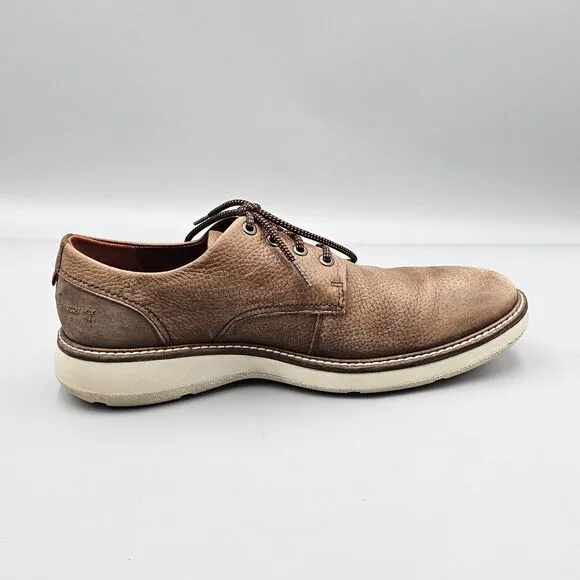 ECCO Men's Size 9 US Aurora Hybrid Tie Derby Oxfords Brown Leather Casual READ