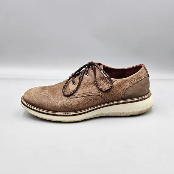 ECCO Men's Size 9 US Aurora Hybrid Tie Derby Oxfords Brown Leather Casual READ