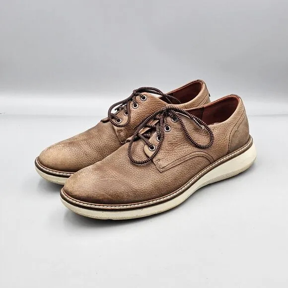 ECCO Men's Size 9 US Aurora Hybrid Tie Derby Oxfords Brown Leather Casual READ