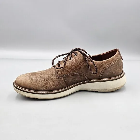 ECCO Men's Size 9 US Aurora Hybrid Tie Derby Oxfords Brown Leather Casual READ
