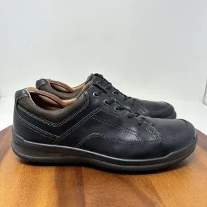 Ecco Remote Sneaker Oxford Size 11-11.5 EU 45 Black Leather Lace Up Shoes