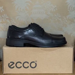 Ecco ST1 Hybrid Fluidform Black Cap Toe Leather Lace Up Oxford Derby Shoes 13.5