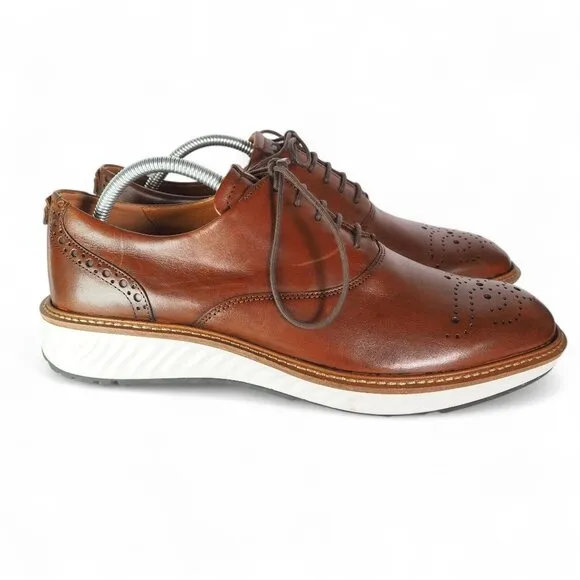 ECCO St.1 Hybrid Leather Derby Oxford Shoes &quot;Brown&quot; Men's 9-9.5/43
