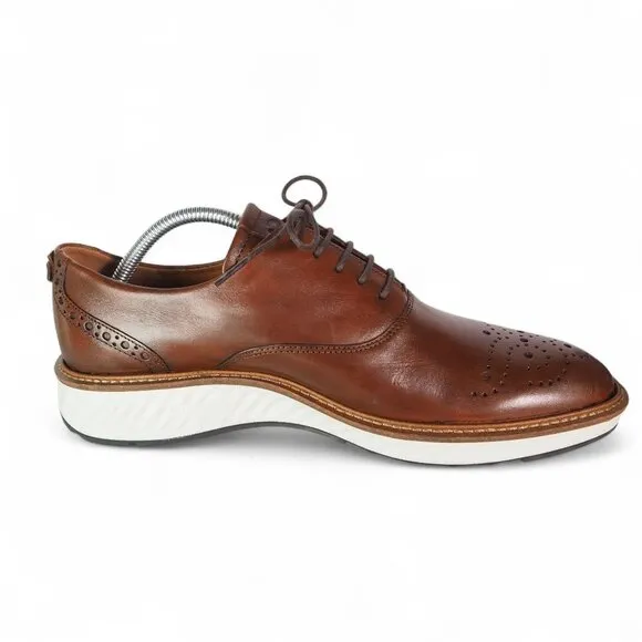ECCO St.1 Hybrid Leather Derby Oxford Shoes &quot;Brown&quot; Men's 9-9.5/43