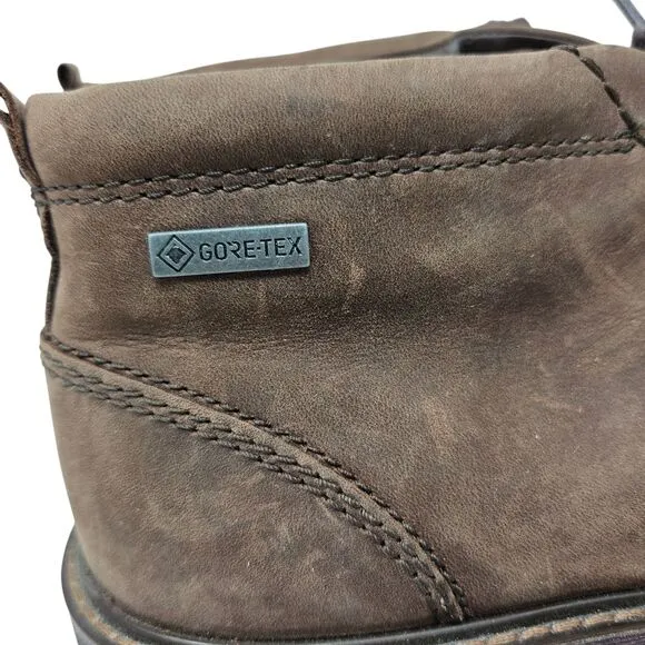 ECCO Turn Gore-Tex GTX Chukka Boots Brown Leather Men's US 11 EU 45 Lace Up